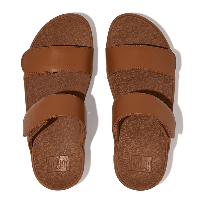 FITFLOP LULU ADJUSTABLE LEATHER SLIDES