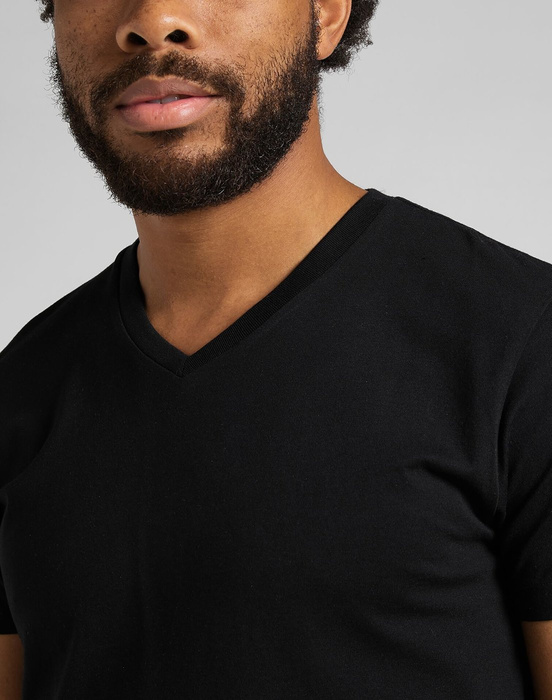 LEE TWIN PACK V NECK BLACK WHITE 