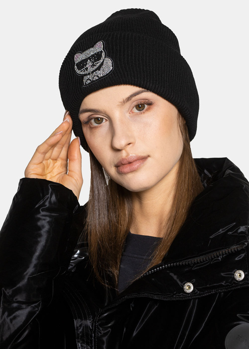 Karl Lagerfeld K/Ikonik Choupette Rhinestones Beanie (216W3401-999)