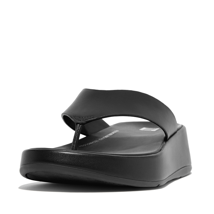 FITFLOP F-MODE LEATHER FLATFORM TOE-POST SANDALS