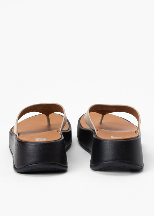 FITFLOP F-MODE LEATHER FLATFORM TOE-POST SANDALS
