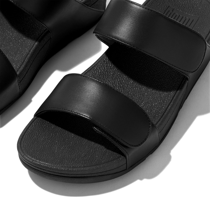 FITFLOP LULU ADJUSTABLE LEATHER SLIDES