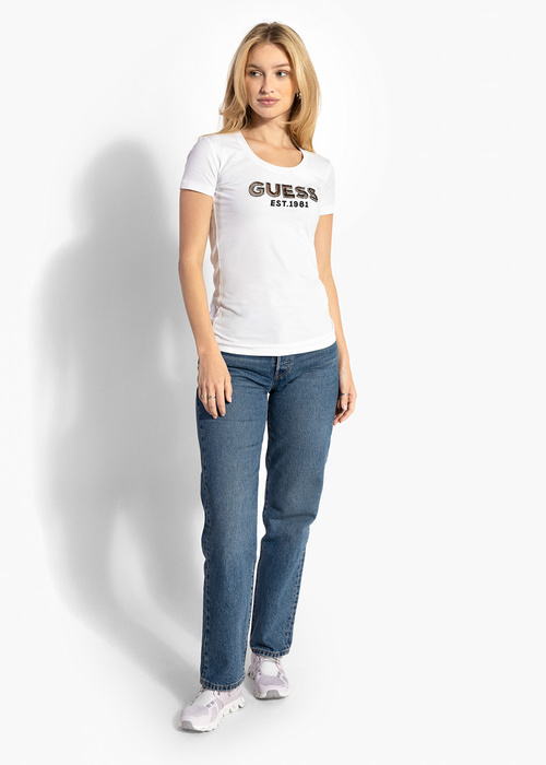 GUESS SS RN MESH LOGO TEE