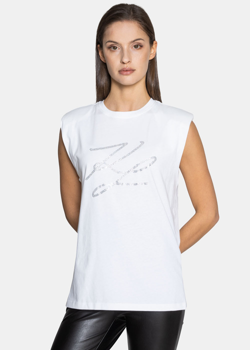 Karl Lagerfeld Shoulder Pad Kl Logo Tank (216W1707-100)