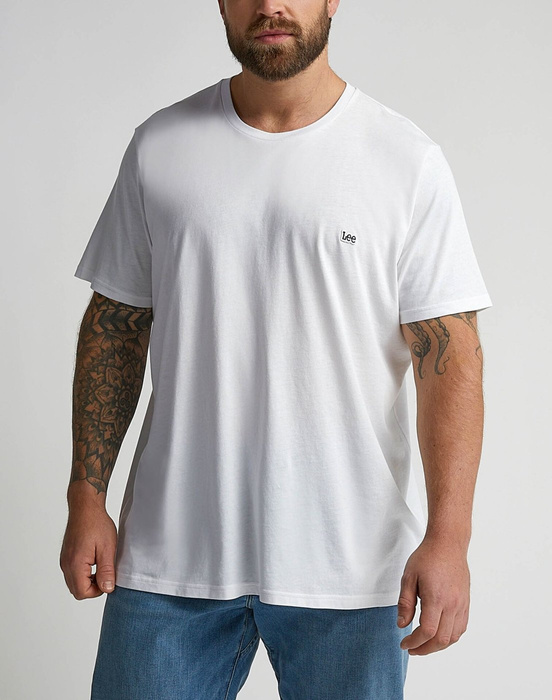 LEE SS PATCH LOGO TEE WHITE 