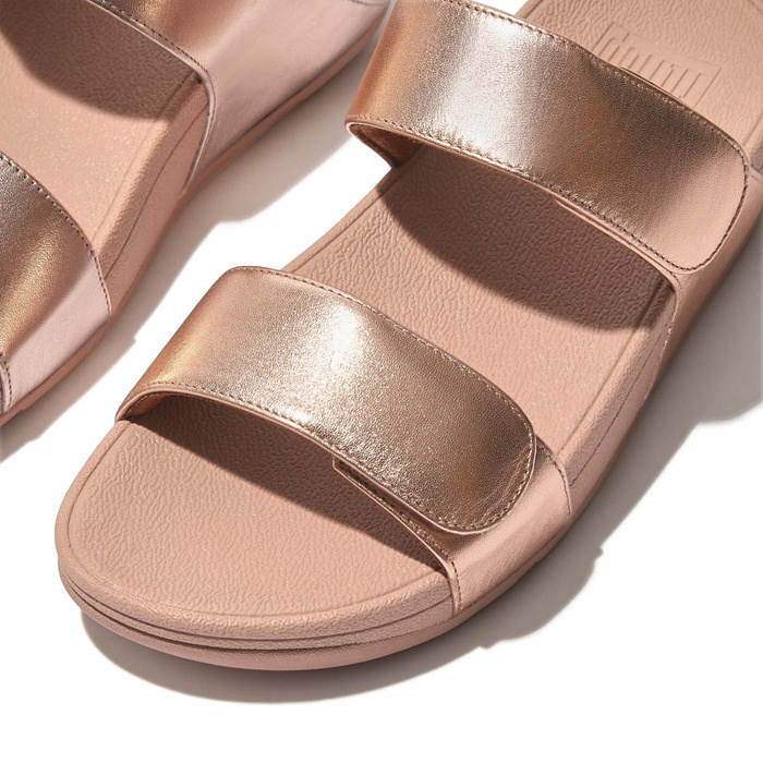 FITFLOP LULU ADJUSTABLE LEATHER SLIDES
