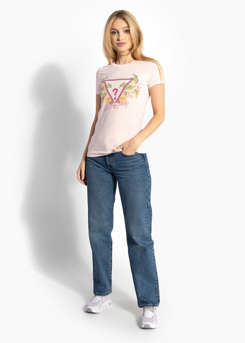 GUESS SS CN TRIANGLE FLOWERS TEE