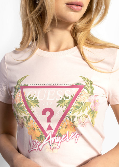 GUESS SS CN TRIANGLE FLOWERS TEE